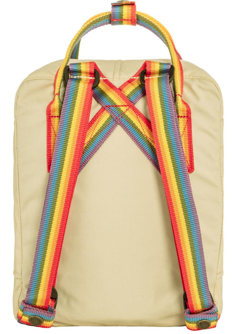 Fjällräven Mini Backpack Light Oak Rainbow Pattern Pastellgelb