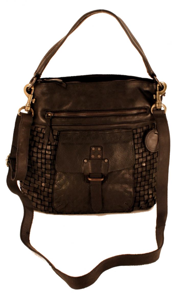 Flechttasche Harbour2nd Iris Mustard senfgelb Vintage Leder