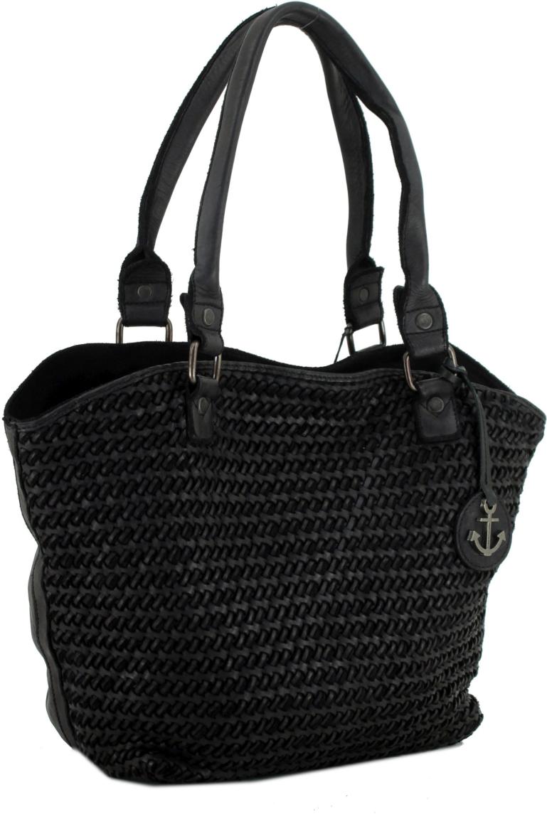 Flechttasche Tote Bag schwarz Harbour 2nd Dilara Leder Ash