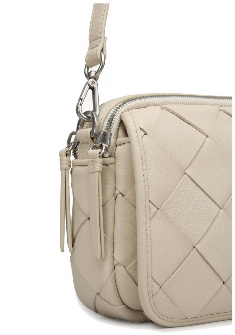 Flechttasche hellbeige Leder Les Visionnaires Emily Weave Off White