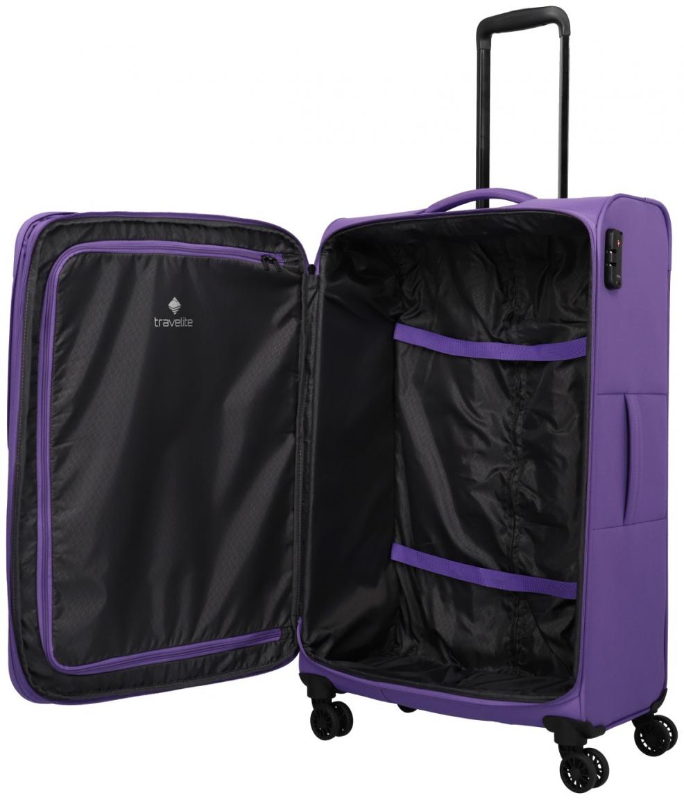 Flugkoffer Travelite Rügen 4w Trolley L 78cm Purple erweiterbar