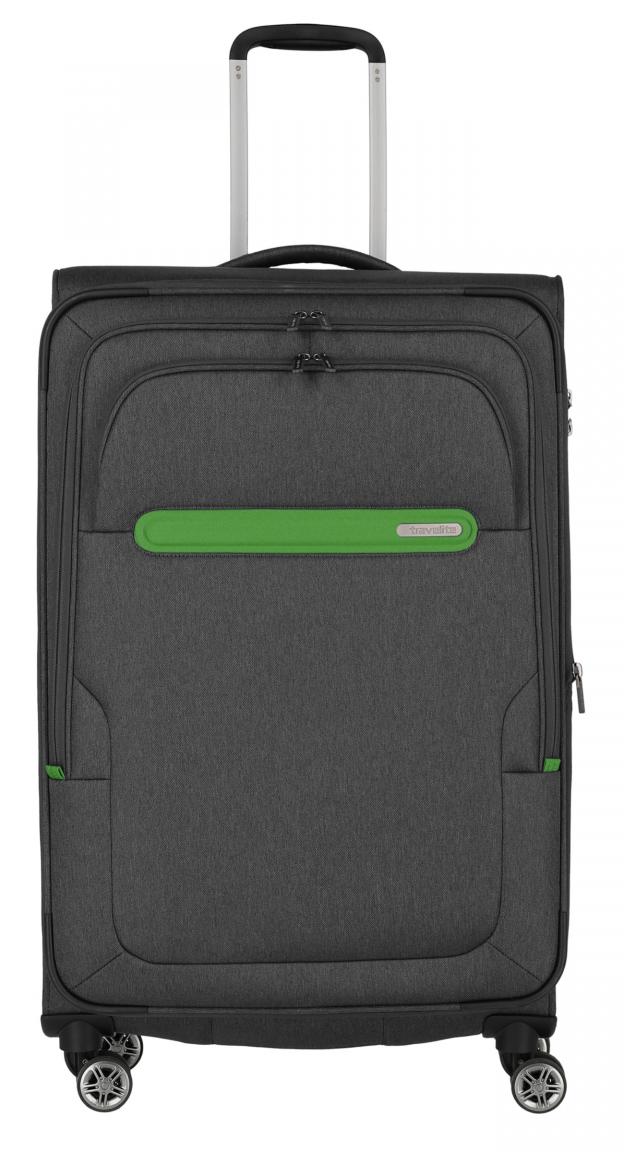 Flugkoffer anthrazit grün Travelite Madeira L 77cm 4-Rad-Trolley