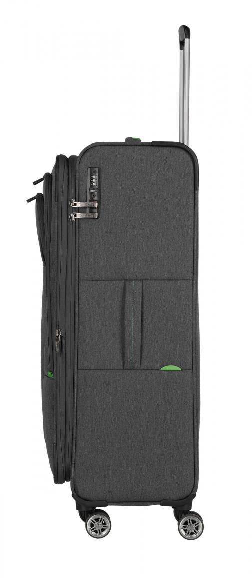 Flugkoffer anthrazit grün Travelite Madeira L 77cm 4-Rad-Trolley