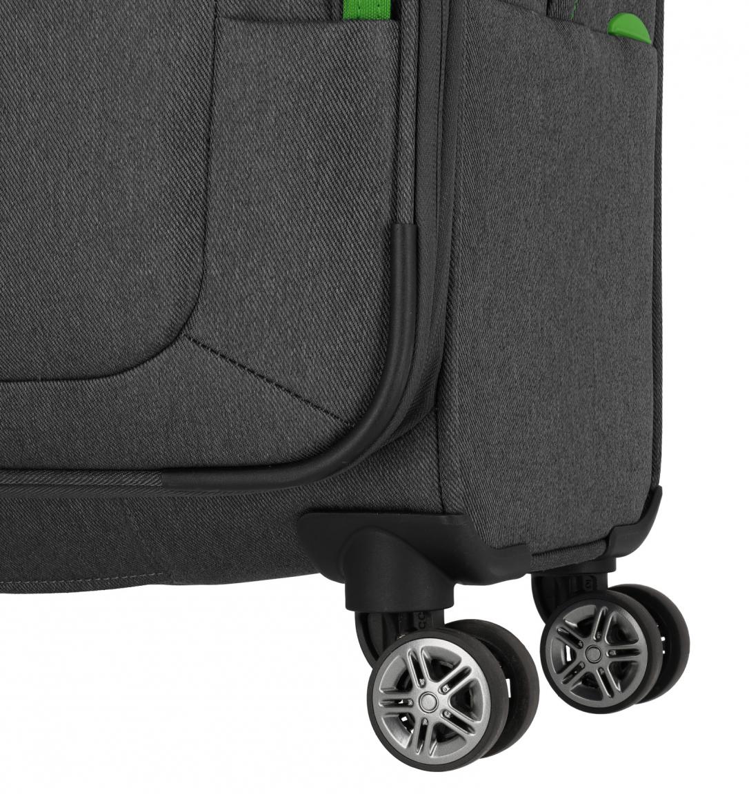 Flugkoffer anthrazit grün Travelite Madeira L 77cm 4-Rad-Trolley