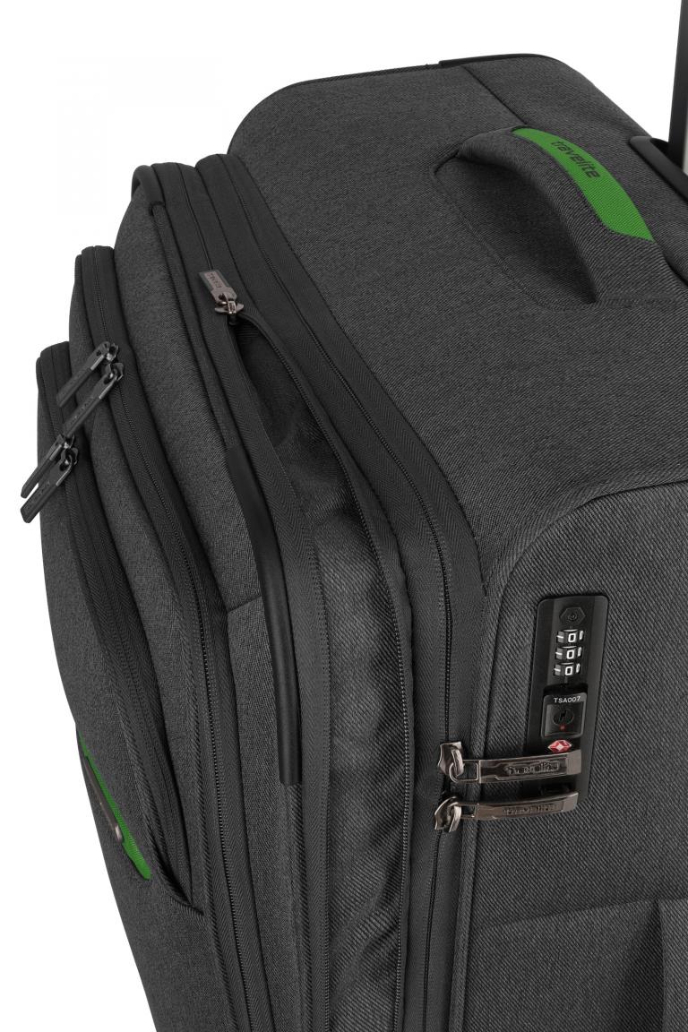 Flugkoffer anthrazit grün Travelite Madeira L 77cm 4-Rad-Trolley