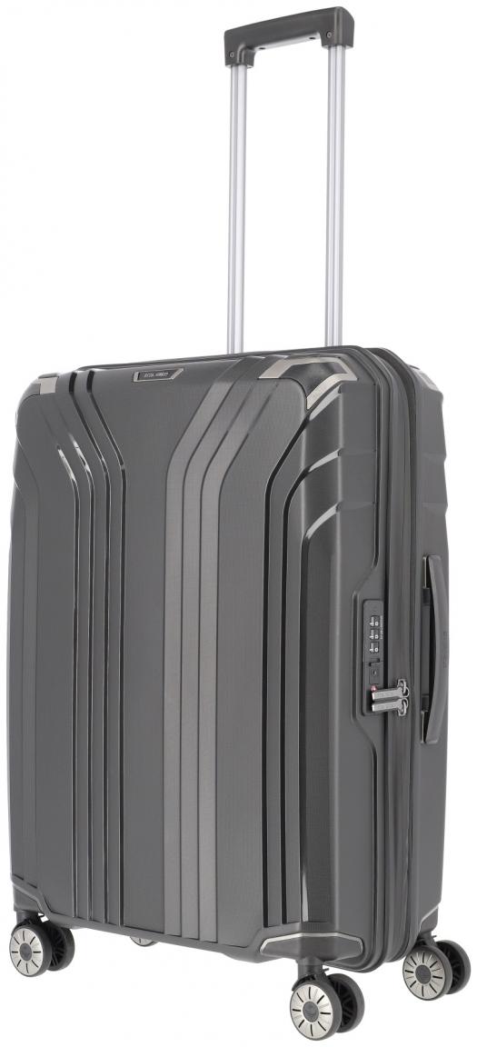 Flugkoffer mit Dehnfalte schwarz Elvaa 4w Trolley M 66cm Travelite
