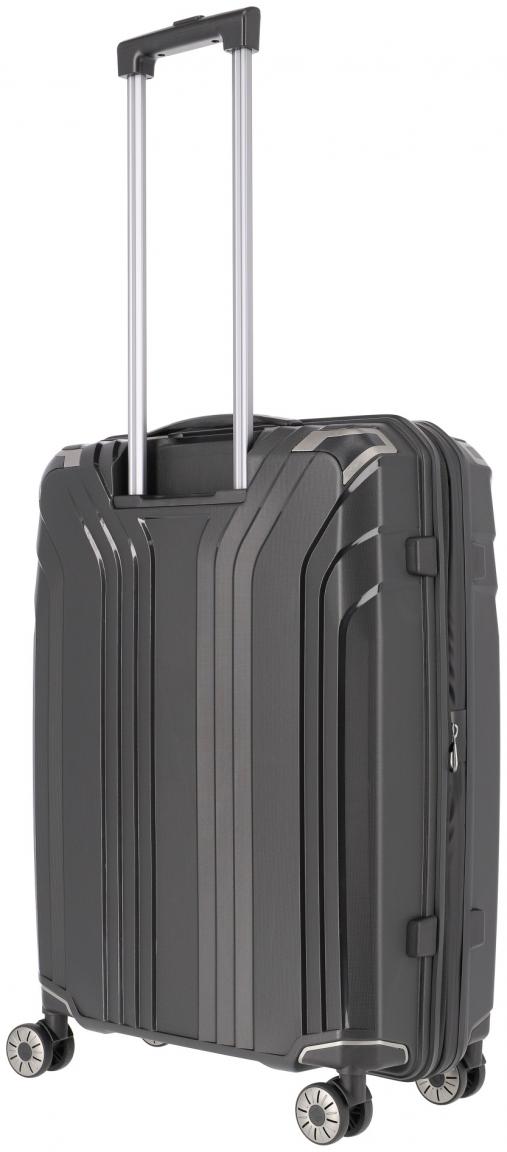 Flugkoffer mit Dehnfalte schwarz Elvaa 4w Trolley M 66cm Travelite