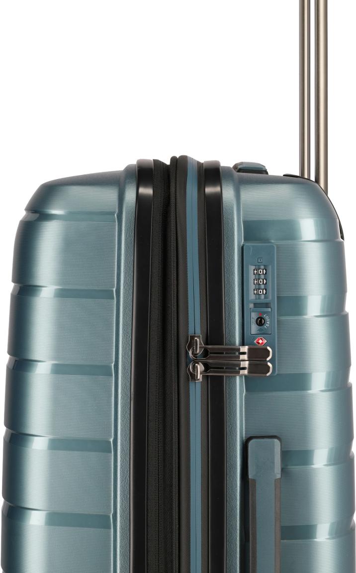 Flugkofferset Travelite Air Base Iceblue metallic blau L/M exp/S