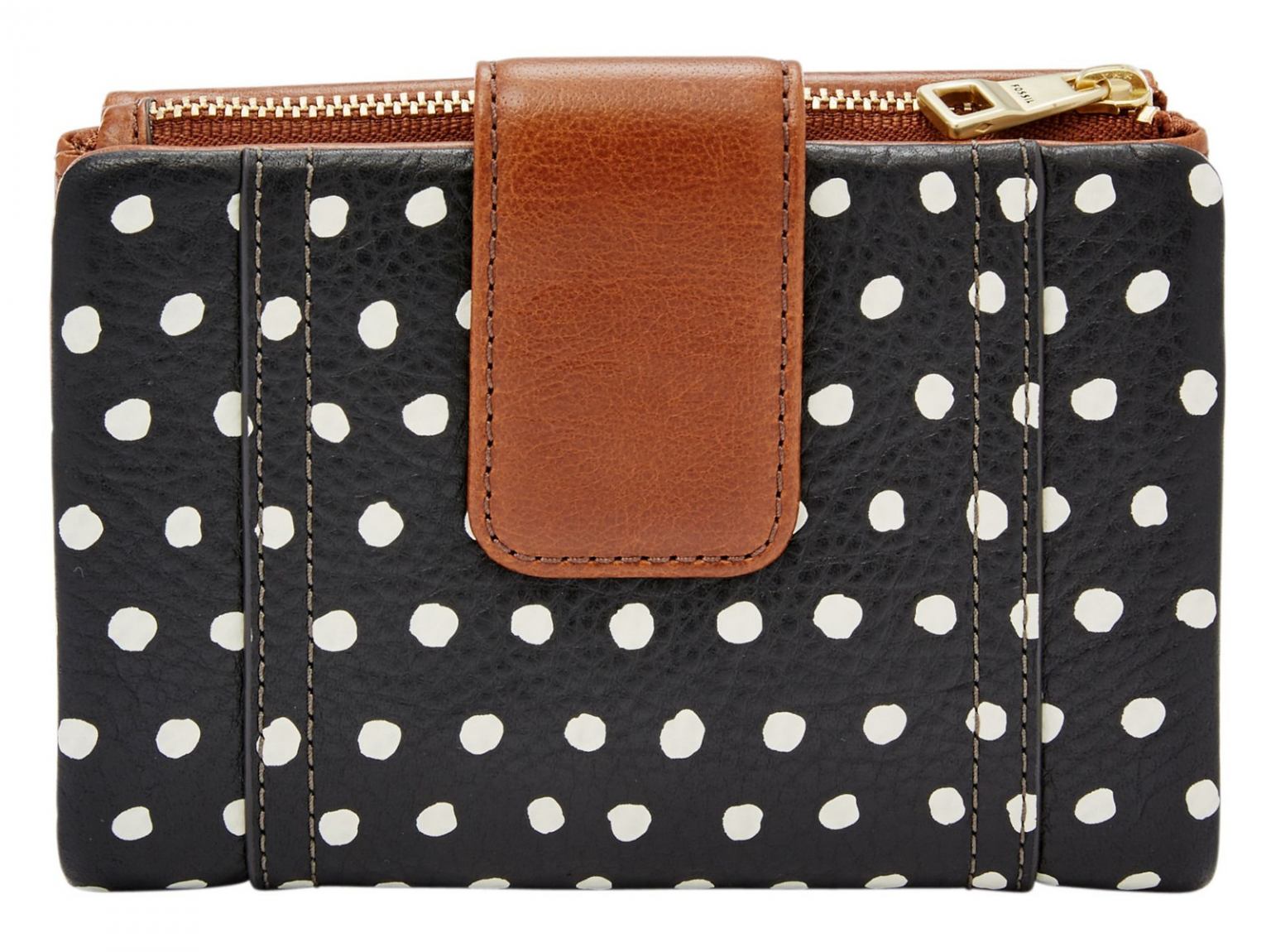 Fossil Damengeldbörse Ellis PRT Multifunktion Leder Getupft