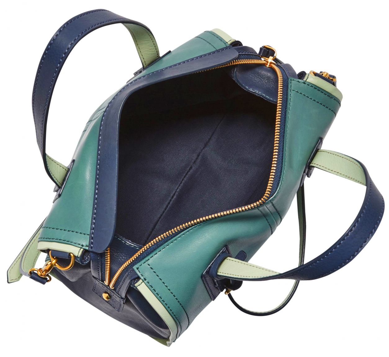 Fossil Emma Satchel Henkeltasche Leder Arktic Mist Petrol