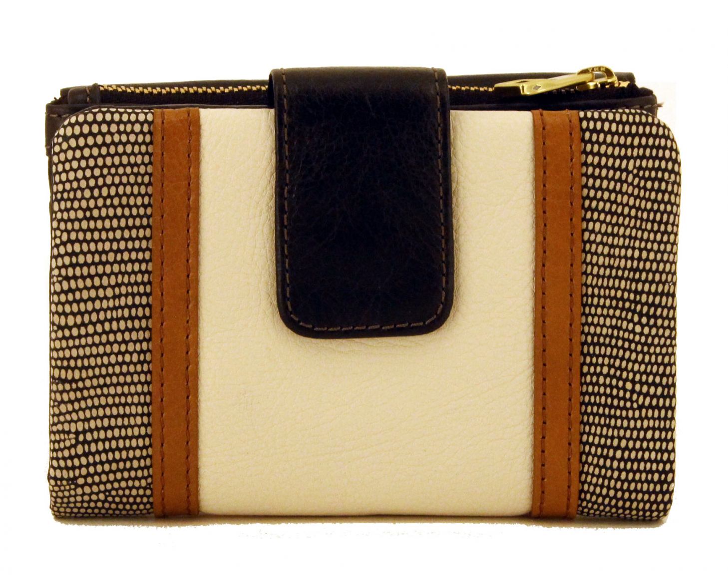 Fossil Geldbörse Ellis Multi Leder Black Patchwork