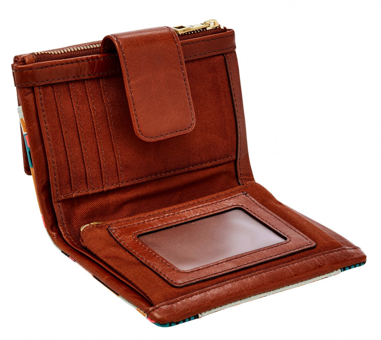 Fossil Geldbörse Ellis Multi Leder Black Patchwork