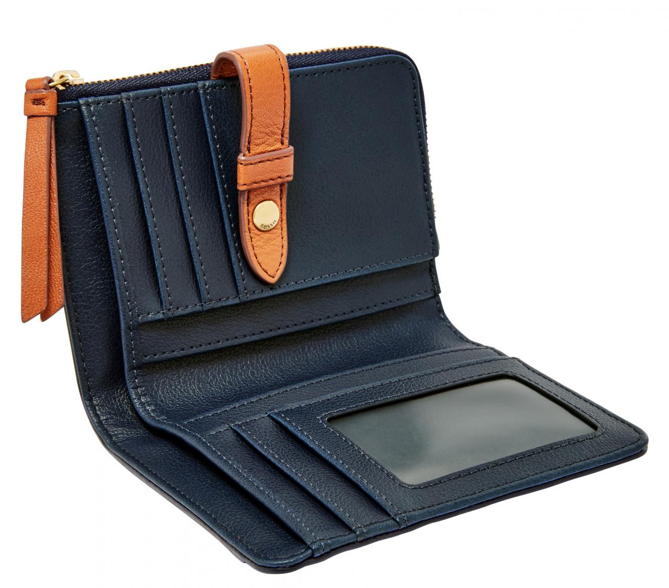 Fossil Geldbörse Fiona Multi Leder Pink Floral blau bunt