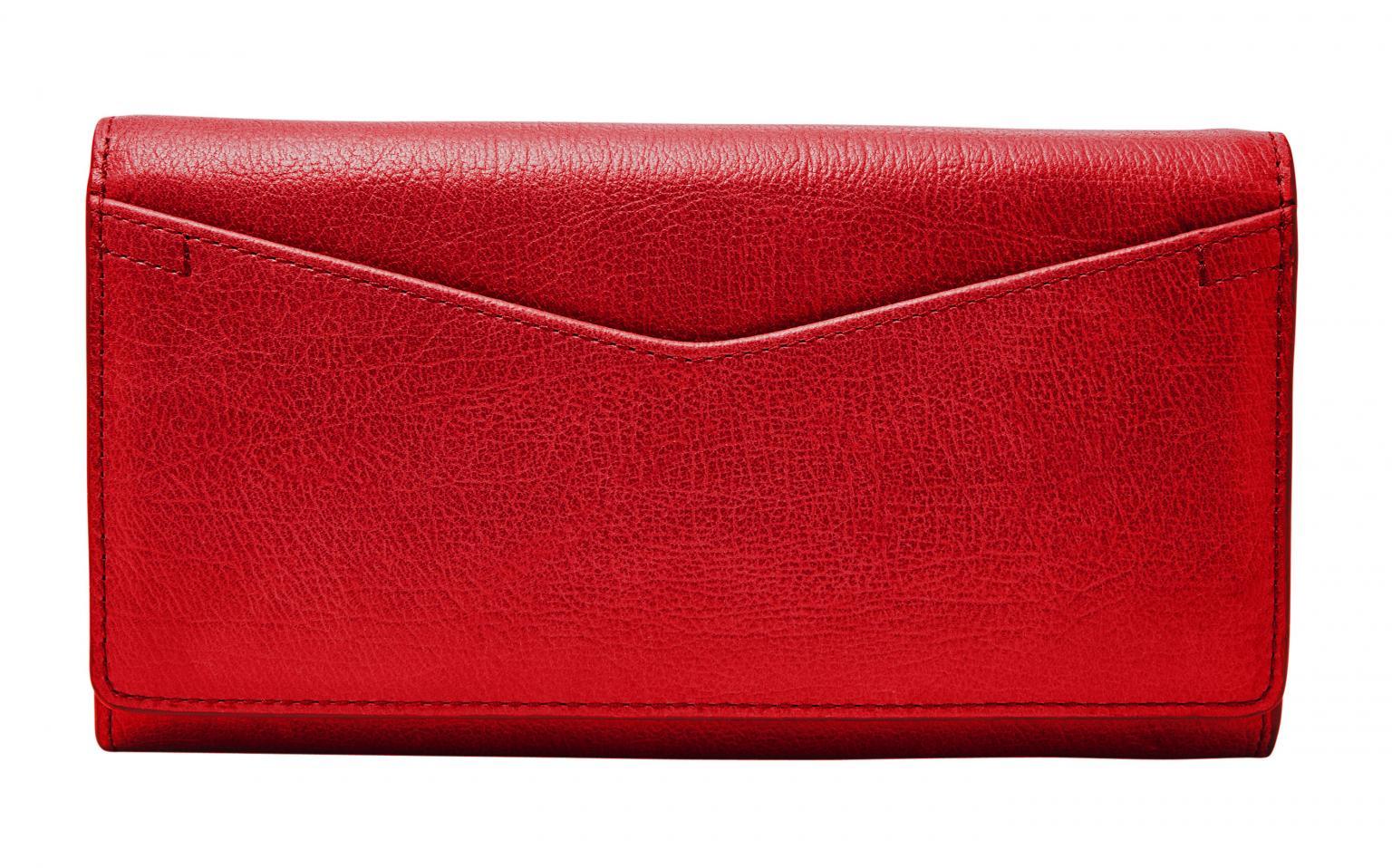 Fossil Geldbörse Überschlag RFID Caroline Red Velvet Rot