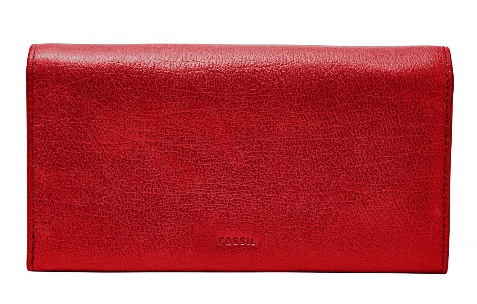Fossil Geldbörse Überschlag RFID Caroline Red Velvet Rot