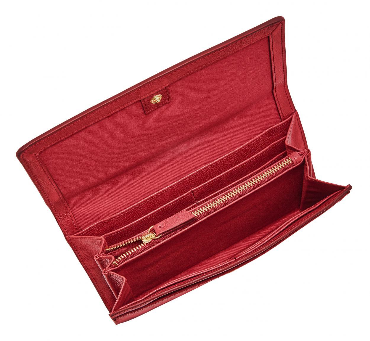 Fossil Geldbörse Überschlag RFID Caroline Red Velvet Rot