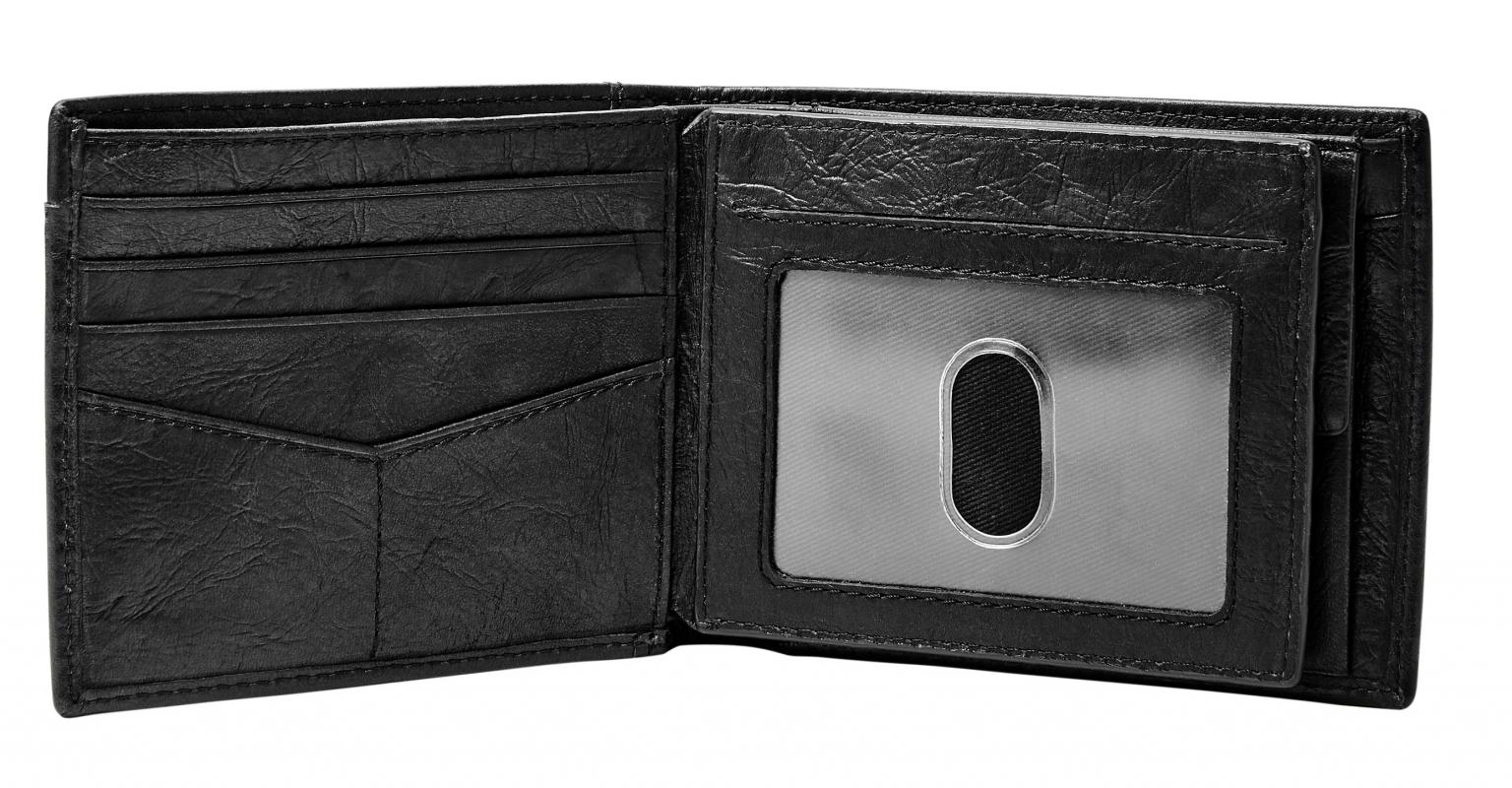 Fossil Neel Large Coin Lederbörse Herren Schwarz