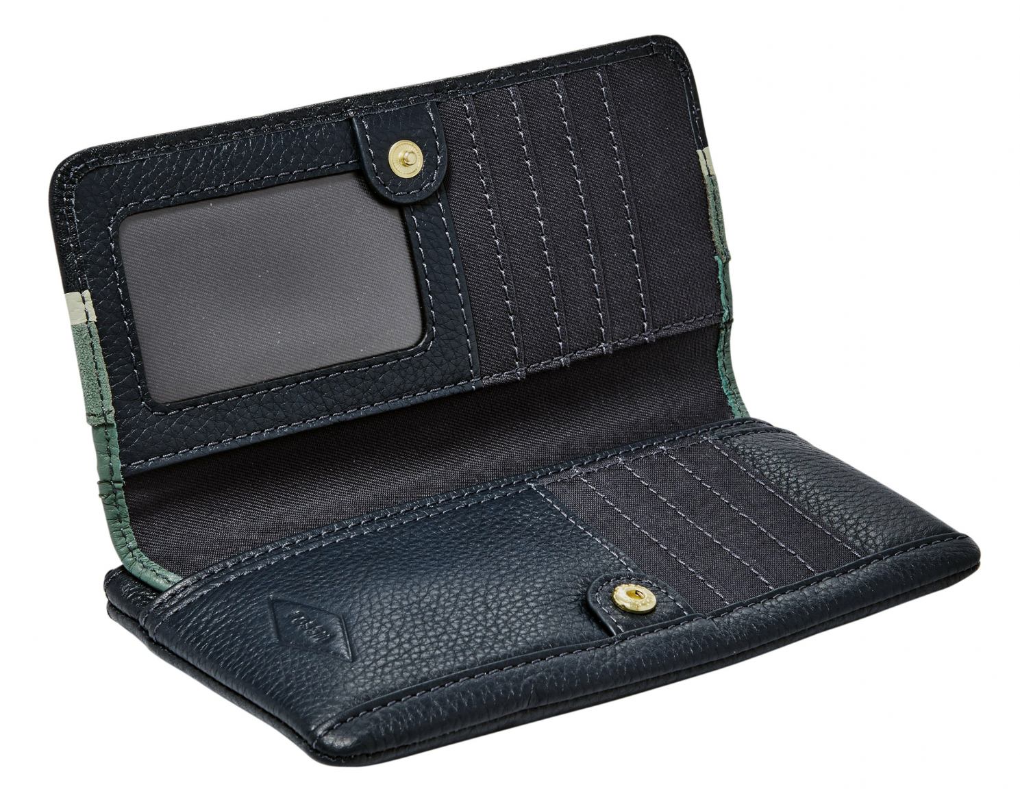 Fossil Preston Clutch RFID Protection Geldtasche Midnight Navy