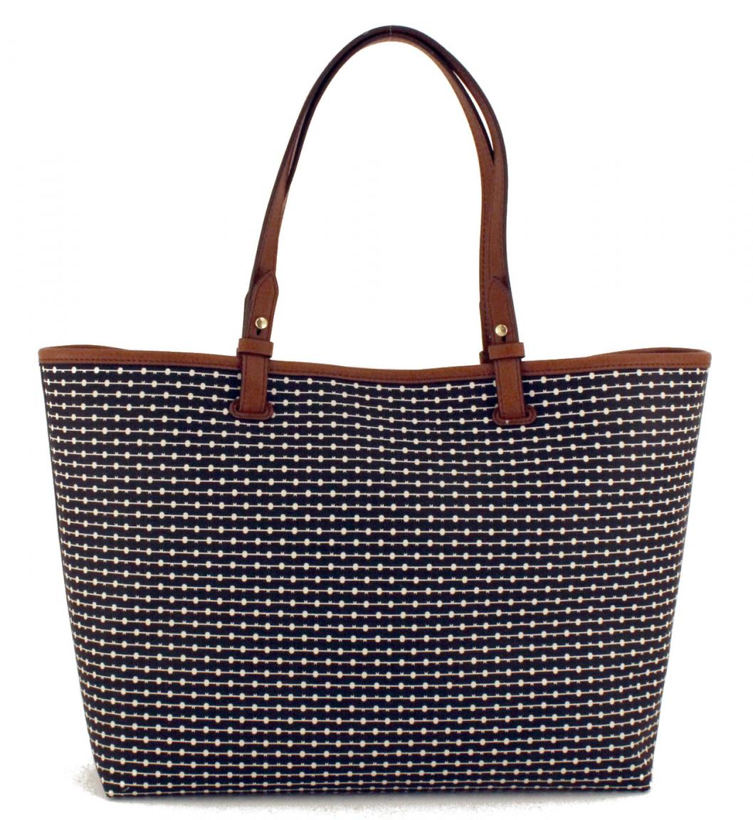 Fossil Shoppertasche Rachel Tote Black Stripe Linien Schwarz