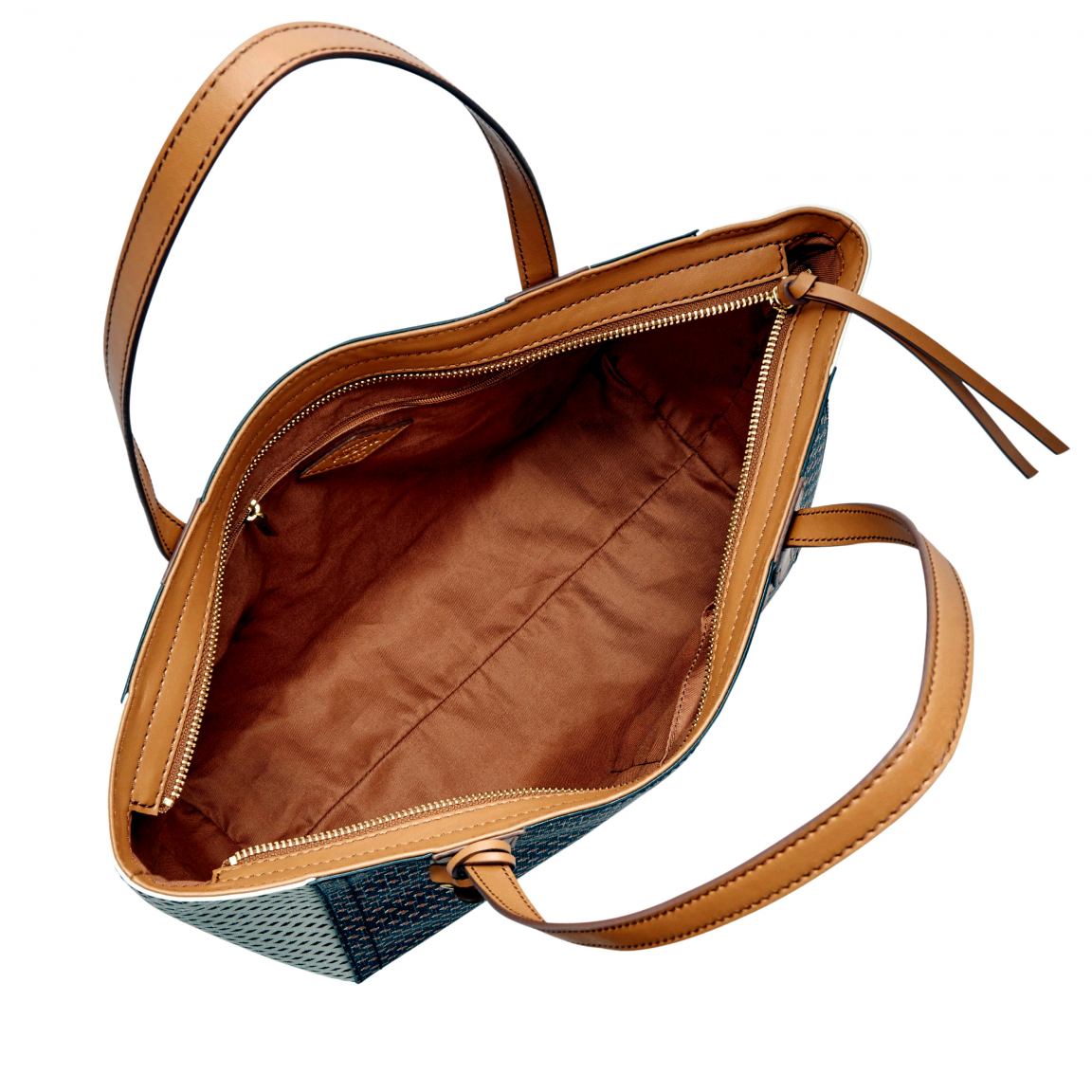 Fossil Tasche Emma F Satchel Schwarz Braun Weiß