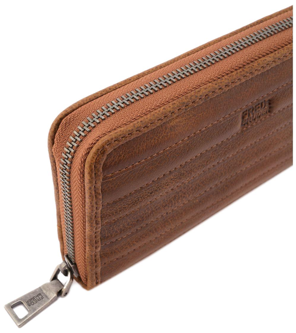 FredsBruder Gürteltier Zipbörse lang Leder Patchwork Desert Brown