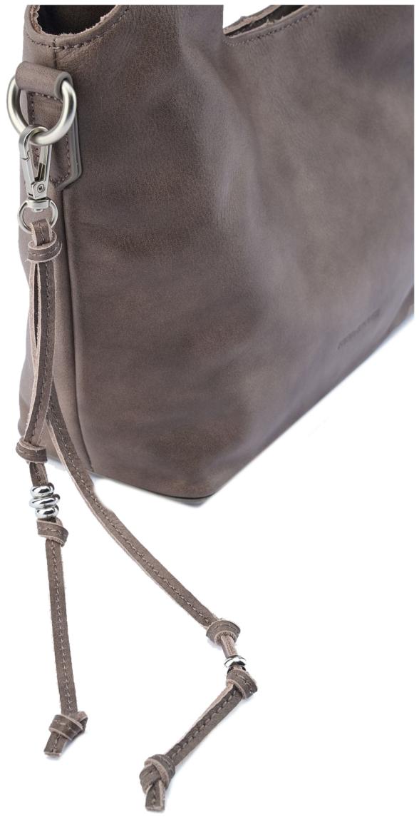 FredsBruder Kurzgrifftasche in Beutelform Mini Stay with me Muddy Khaki Brown