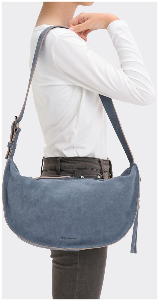 FredsBruder Velourledertasche Carry Me Denim Blue
