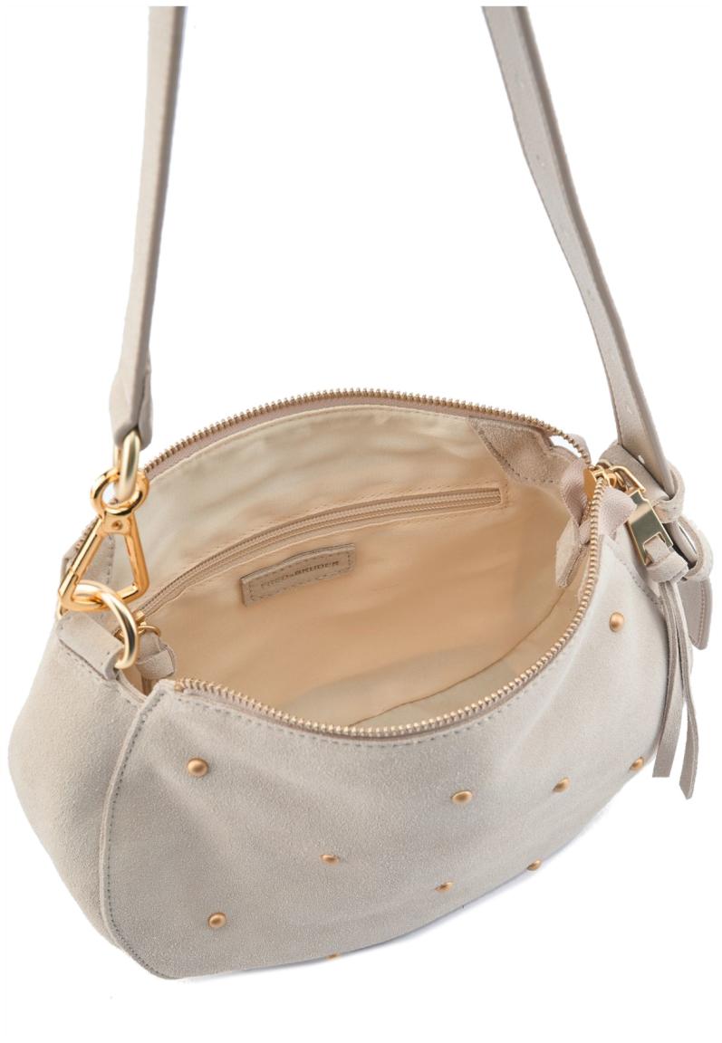 FredsBruder Veloursledertasche Crossover The Beaded Creamy Beige