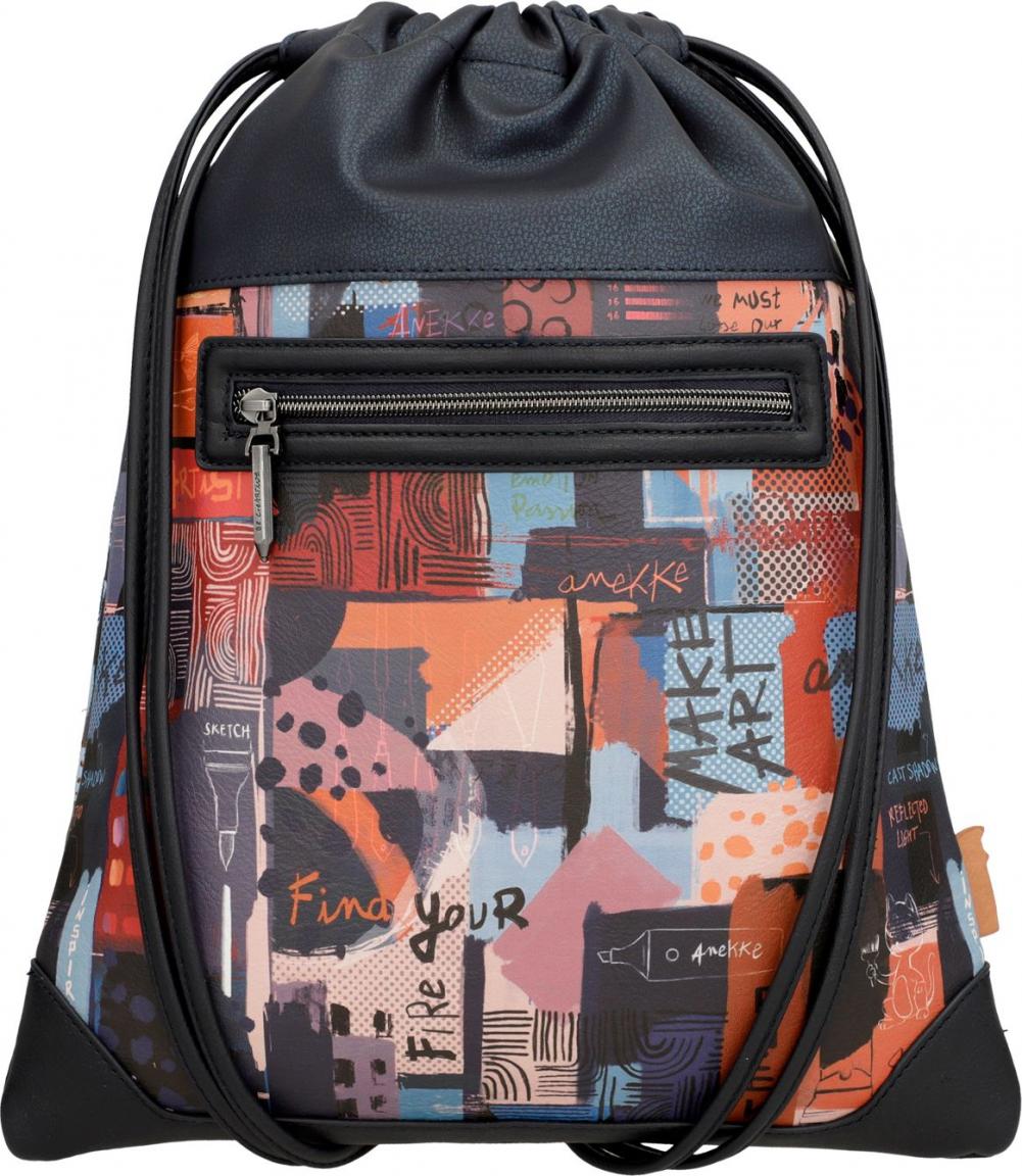 Freiezitrucksack Drawstring Turnbeutel Anekke Contemporary blau bunt