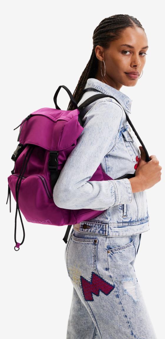 Freizeitrucksack Desigual Purple Lila Logout Yara Nylon