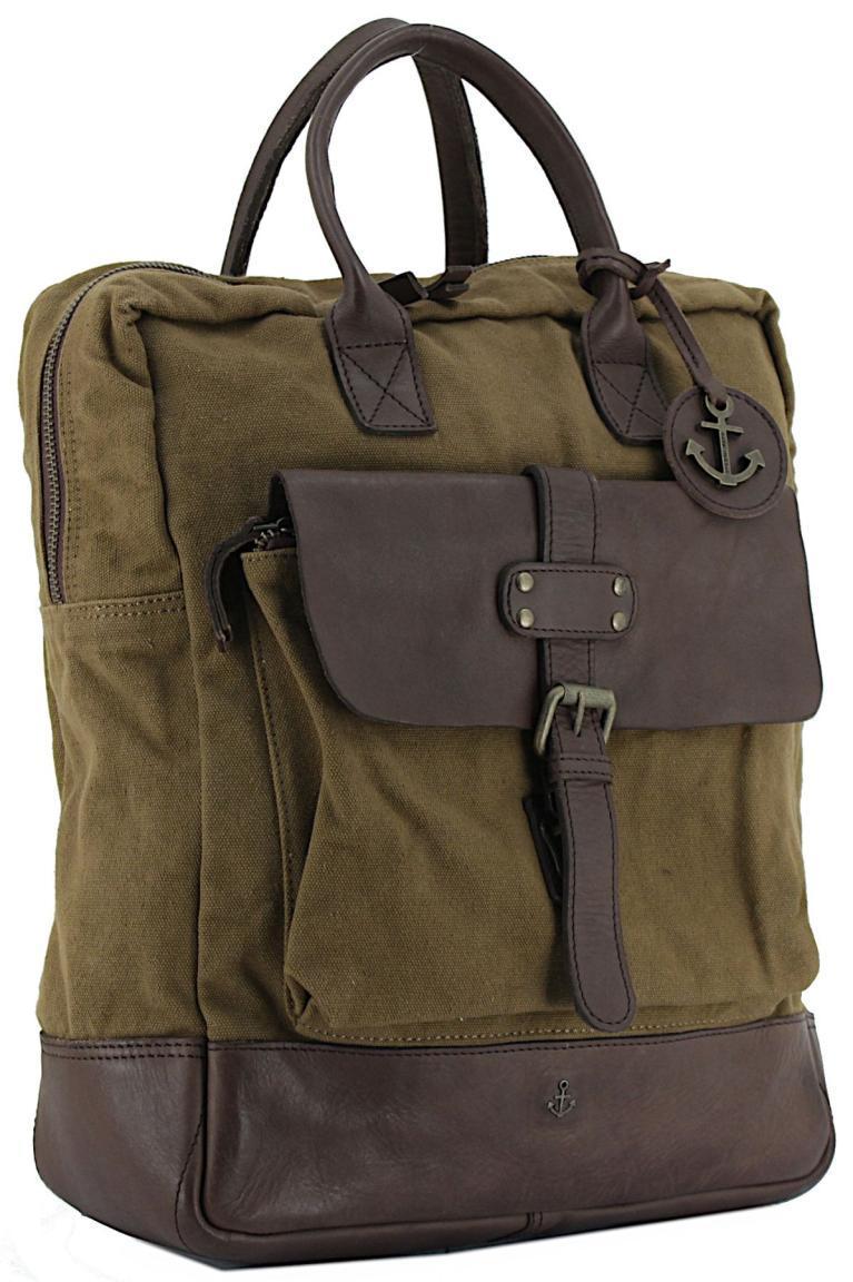 Freizeitrucksack Josh Harbour2nd Cool Casual Doppelhenkel Naturfaser Leder Brown