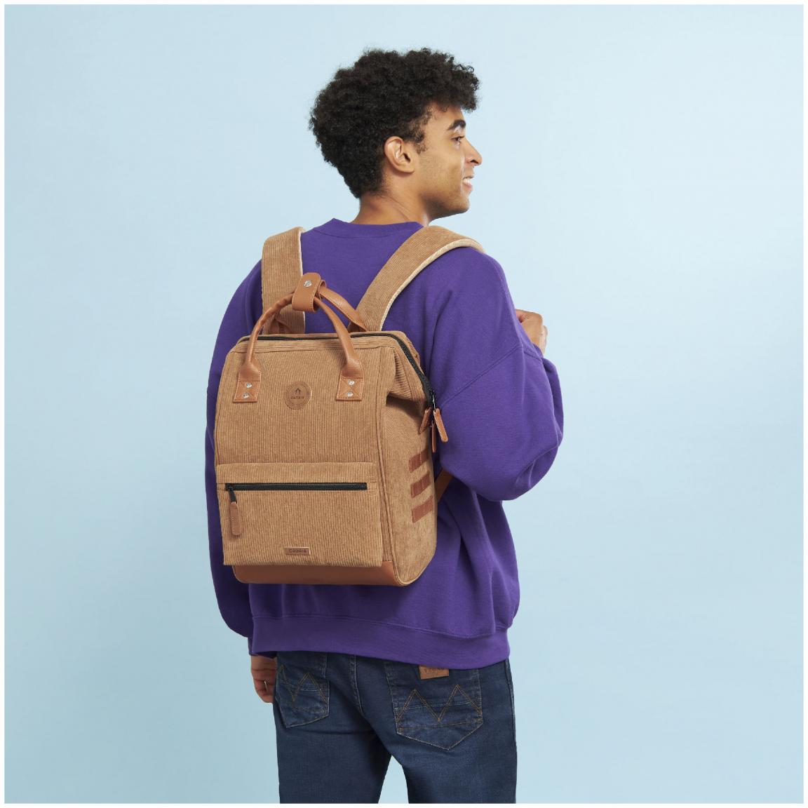 Freizeitrucksack braun Cabaia samtig Cord Dubai Camel Medium 