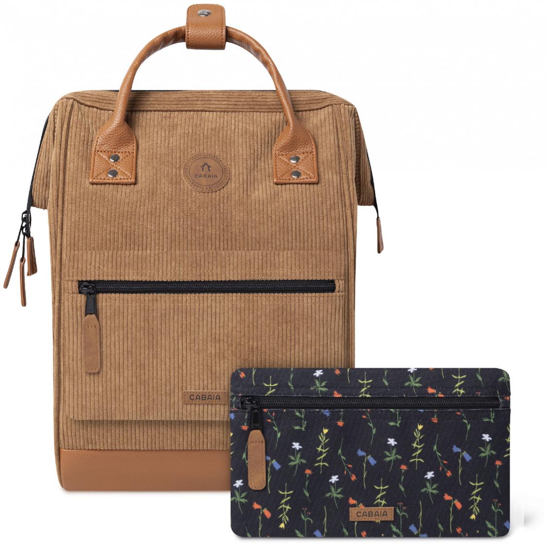Freizeitrucksack braun Cabaia samtig Cord Dubai Camel Medium 