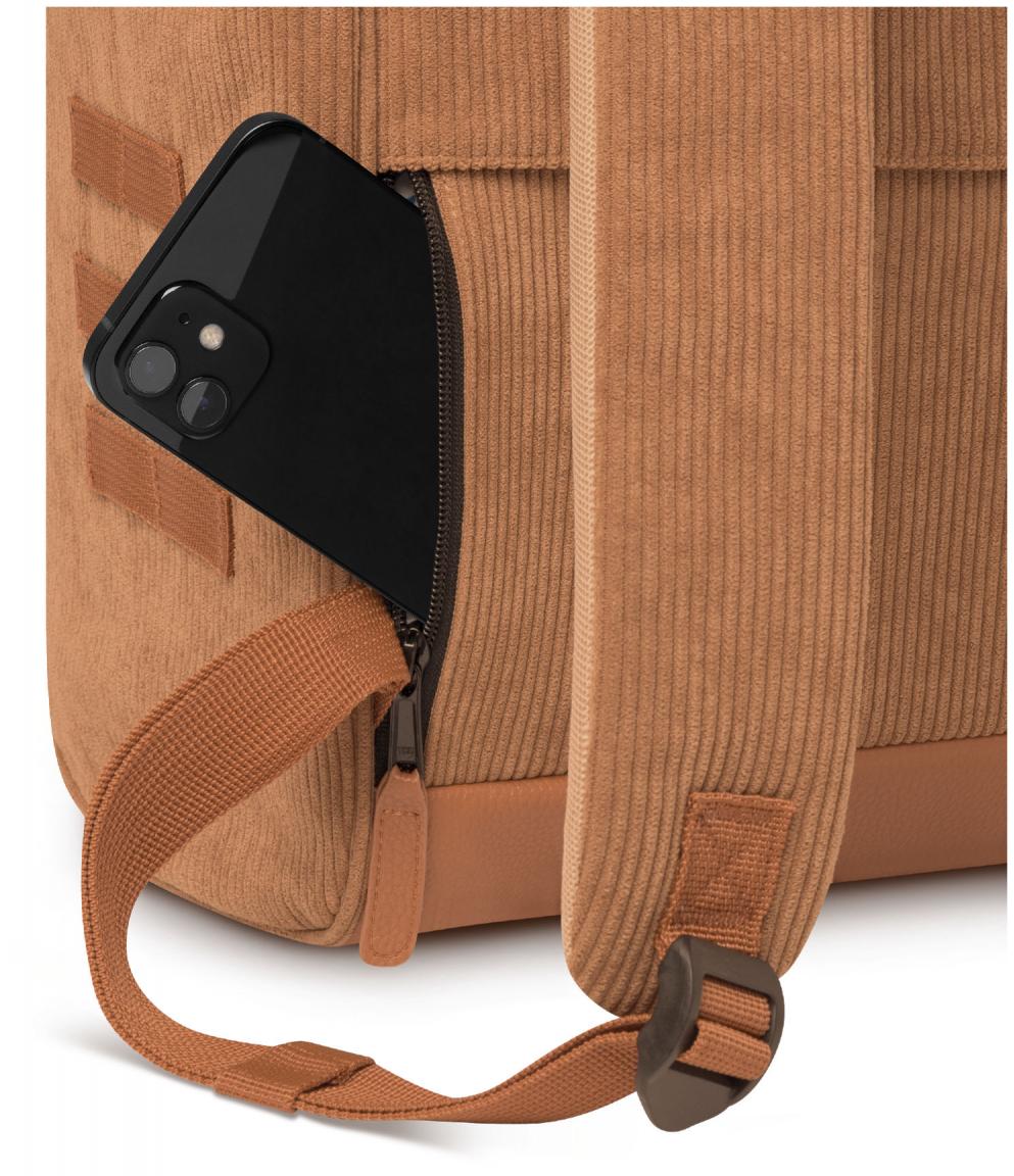 Freizeitrucksack braun Cabaia samtig Cord Dubai Camel Medium 