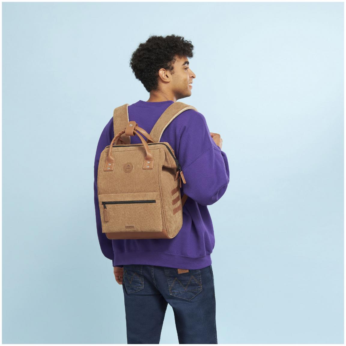 Freizeitrucksack braun Cabaia samtig Cord Dubai Camel Medium 