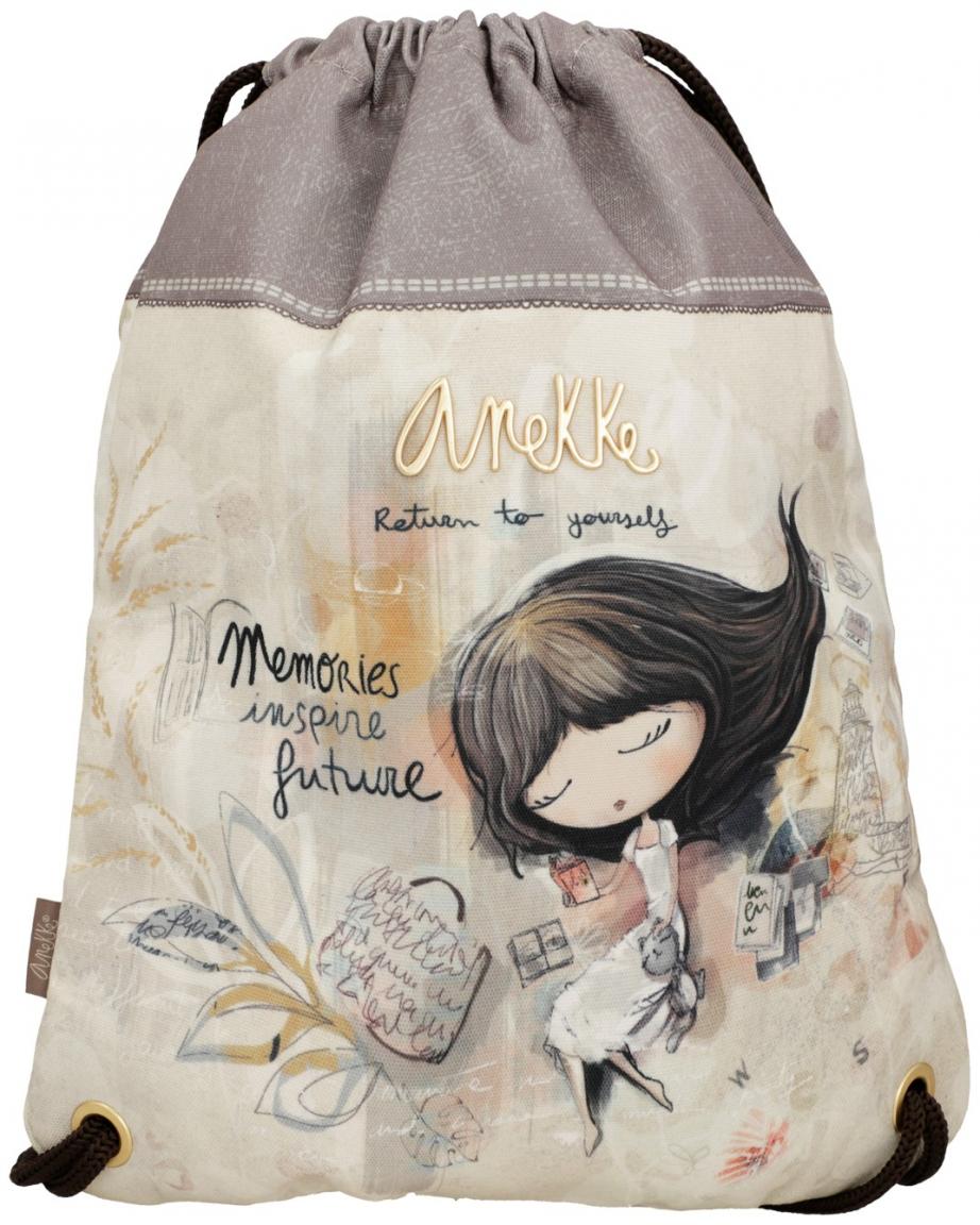 Freizeitrucksack mit Zugband Anekke Memories beige