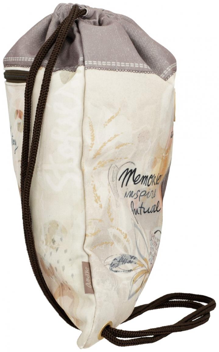 Freizeitrucksack mit Zugband Anekke Memories beige