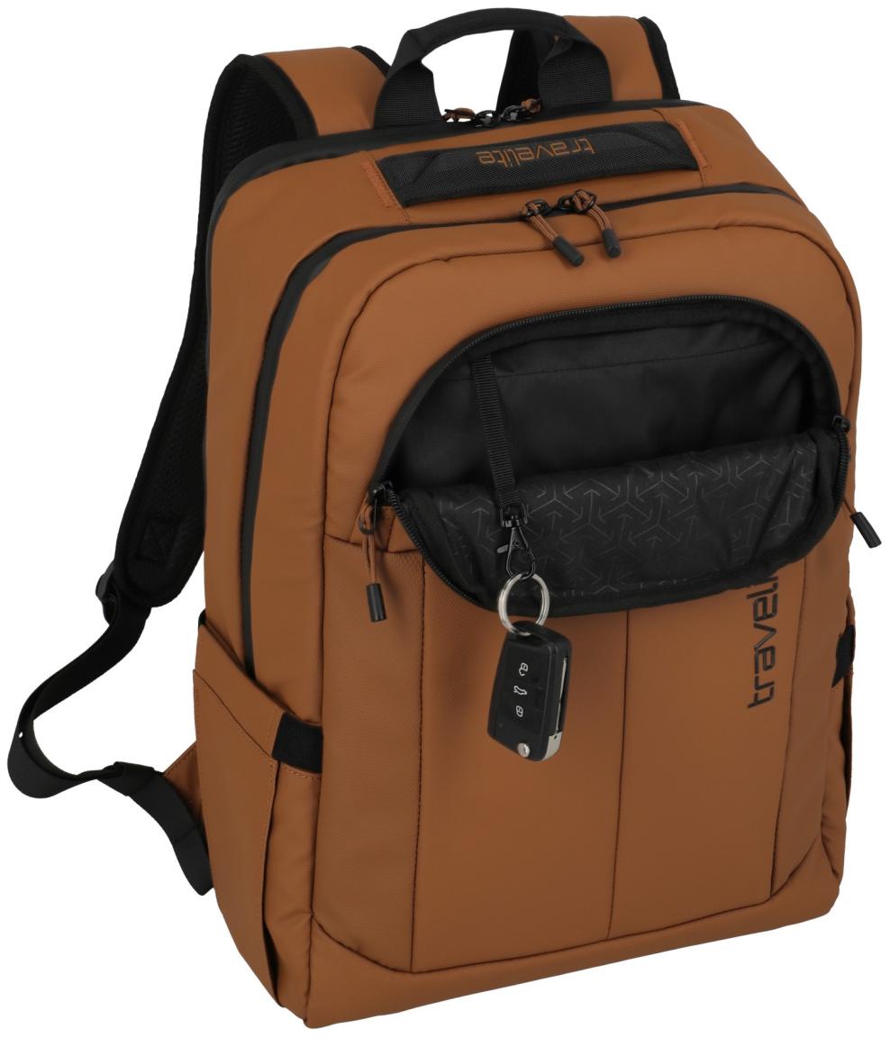 Freizeitrucksack orangebraun Travelite Briize Backpack M Curry beschichtet