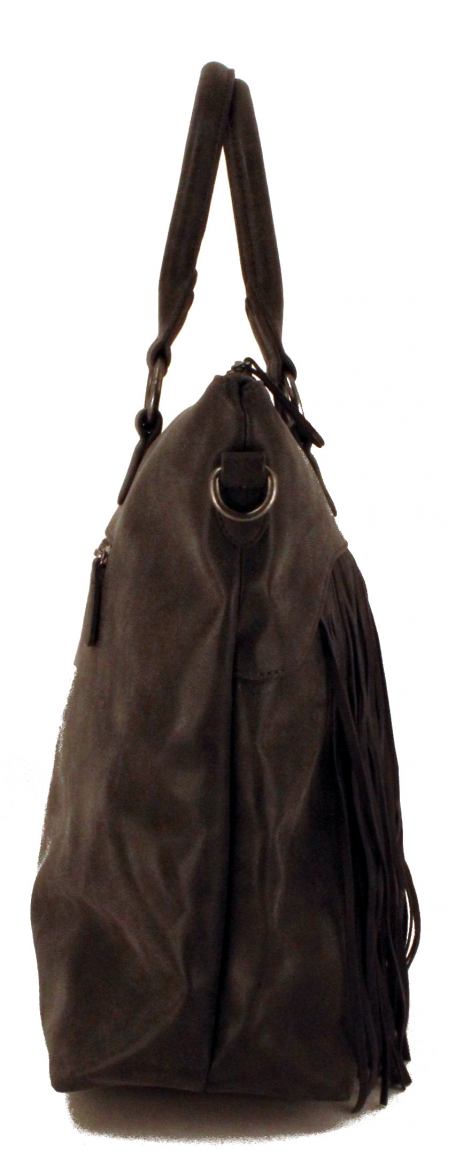 Fritzi Preußen Henkeltasche Tialda Vintage Fransen Pebble Taupe