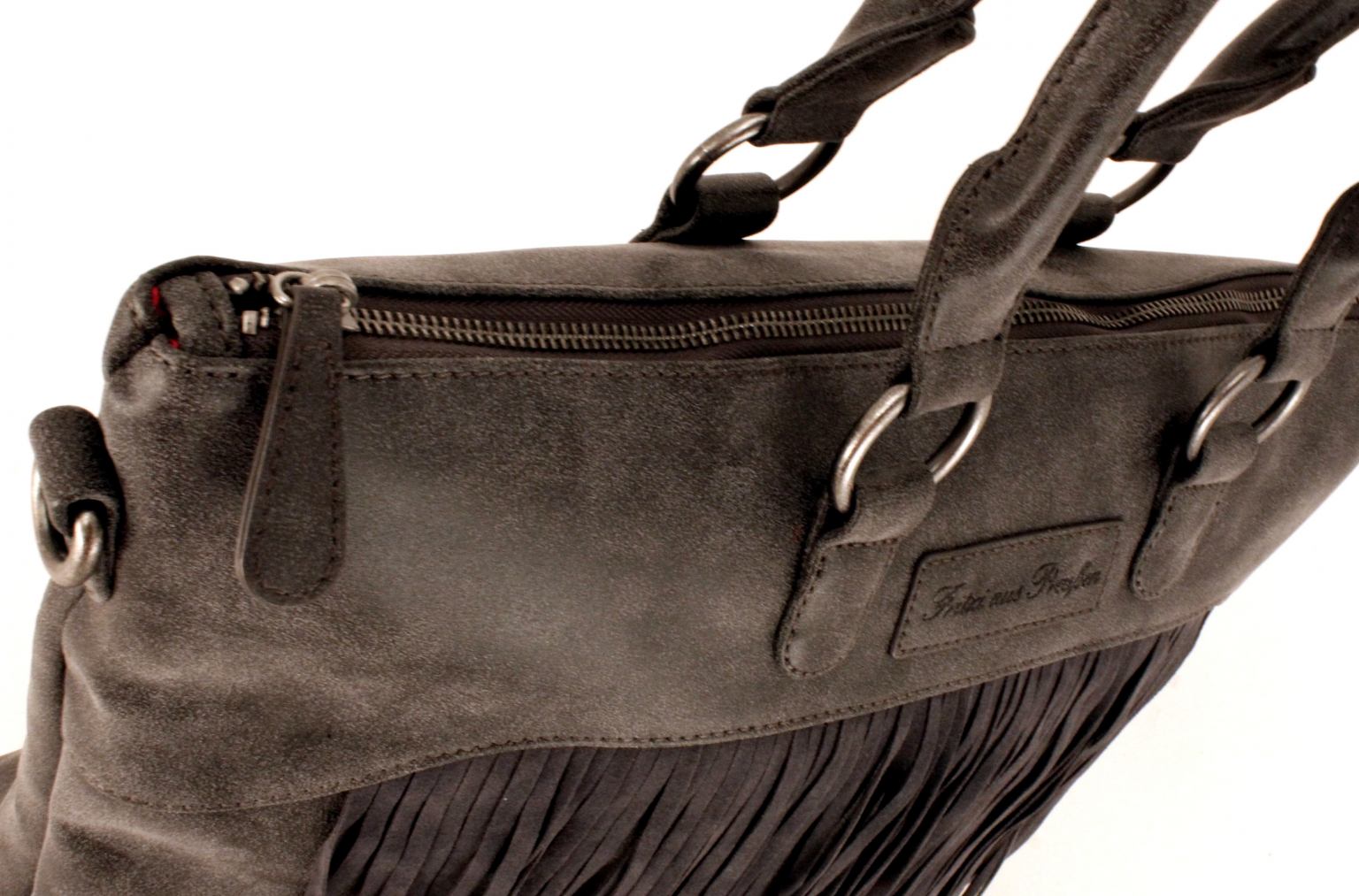 Fritzi Preußen Henkeltasche Tialda Vintage Fransen Pebble Taupe