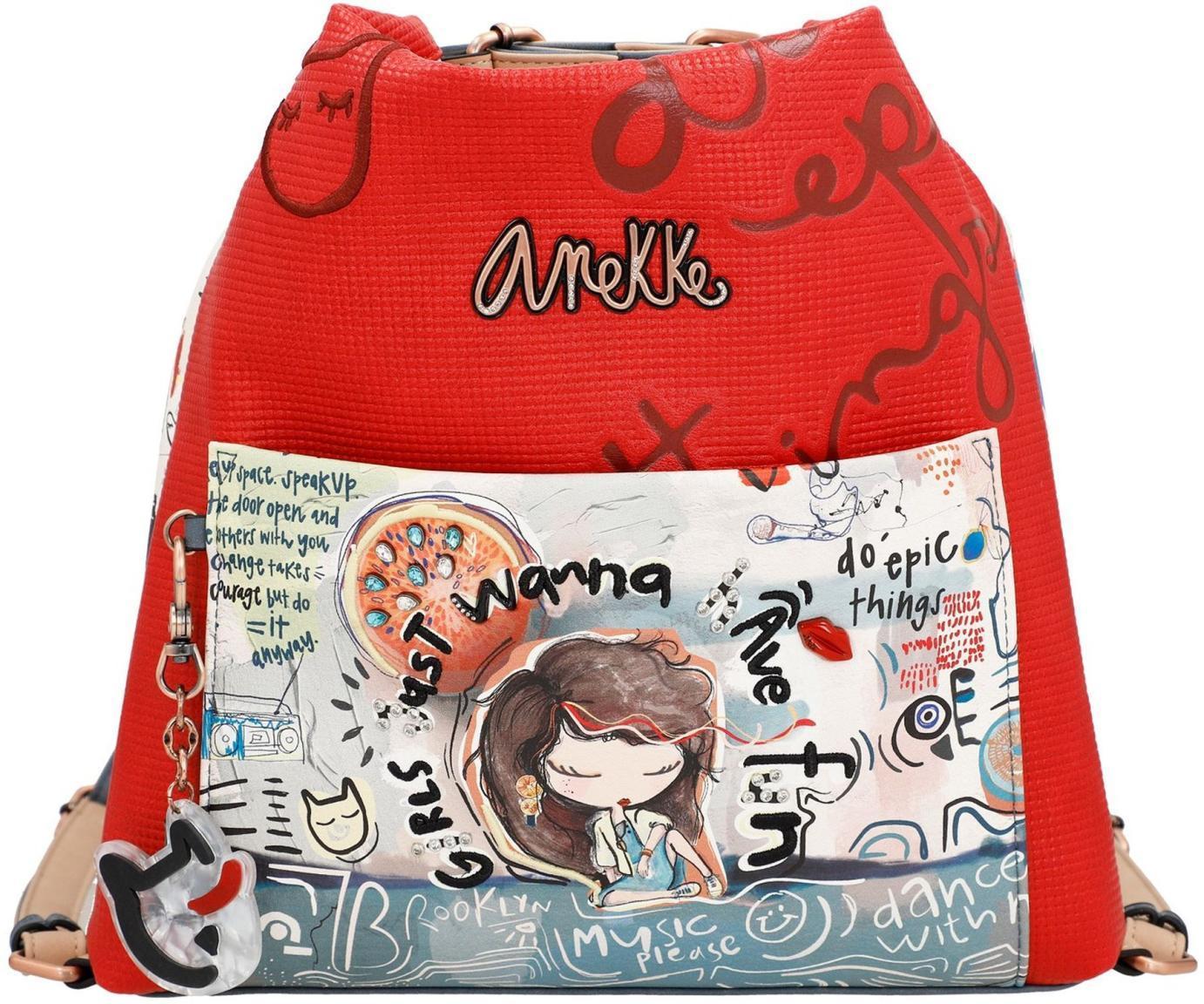 Fun and Music Taschenrucksack Anekke Rot Printdekor