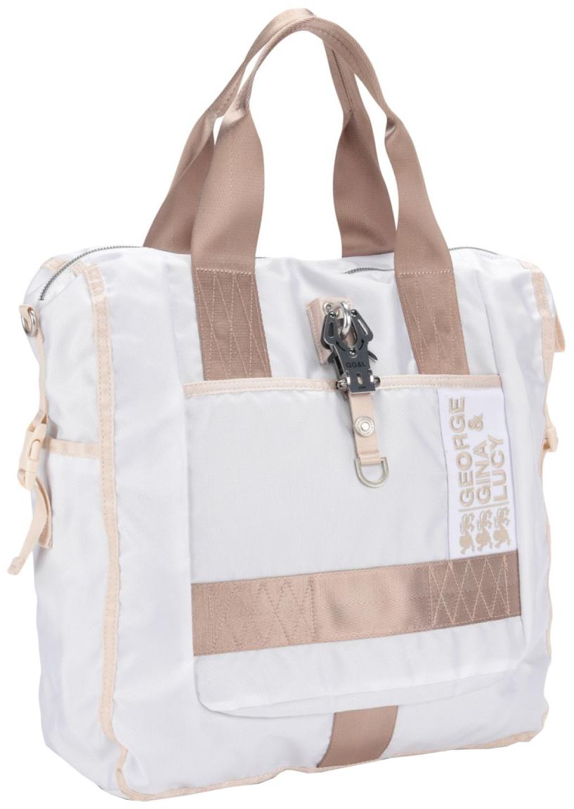 GG&L Beuteltasche Weiss Braun Bigster George Gina Lucy City White