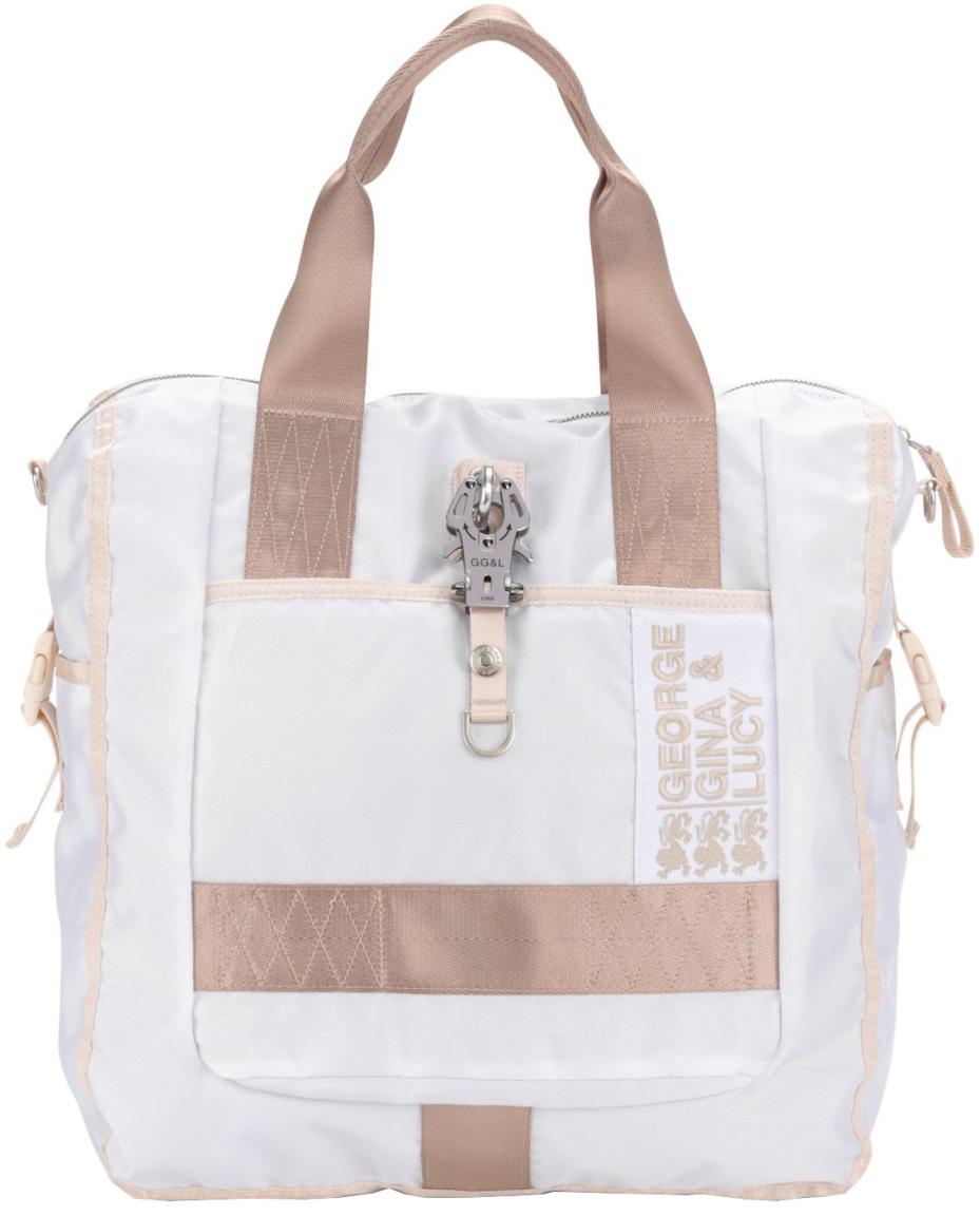 GG&L Beuteltasche Weiss Braun Bigster George Gina Lucy City White