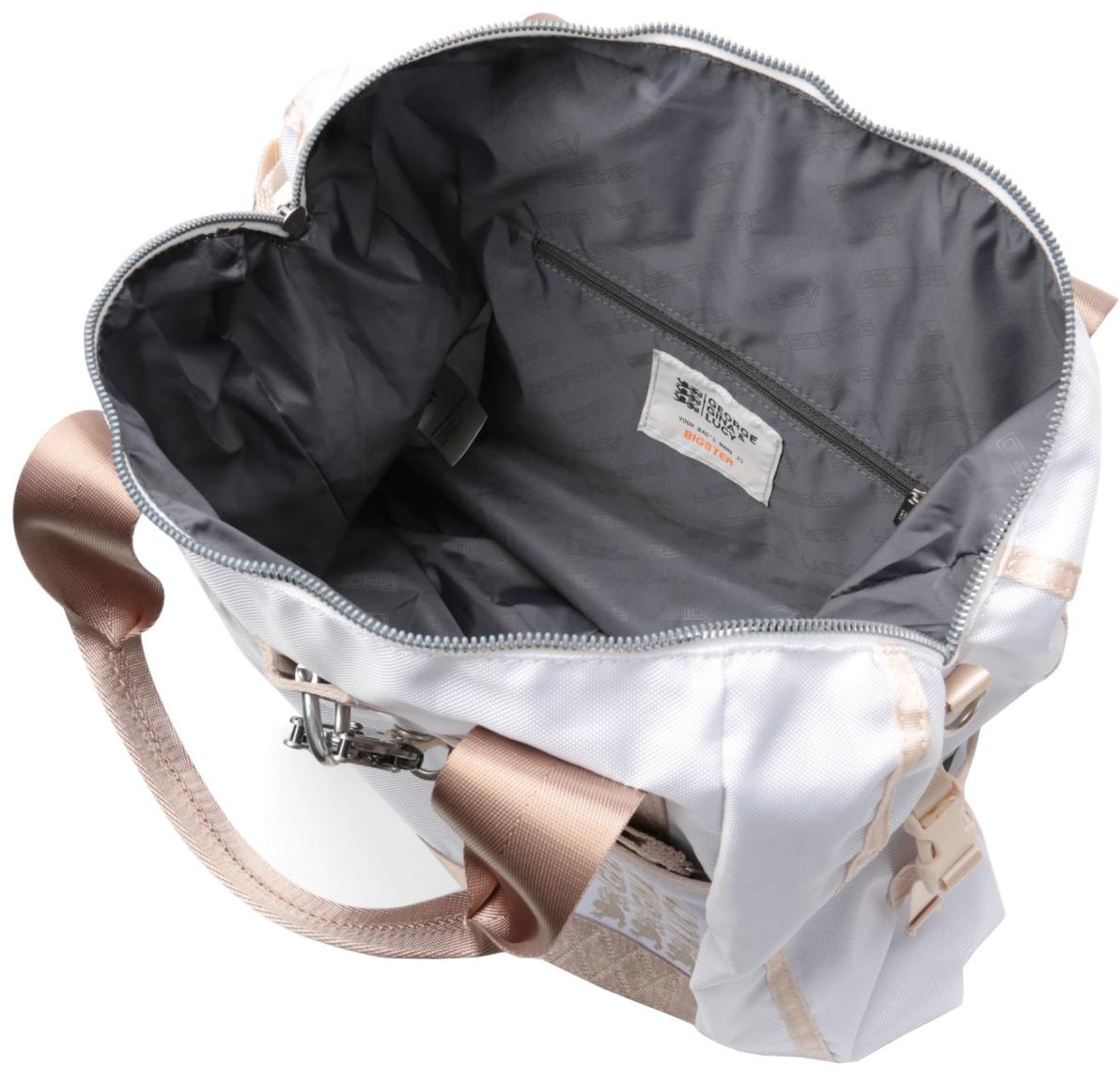 GG&L Beuteltasche Weiss Braun Bigster George Gina Lucy City White