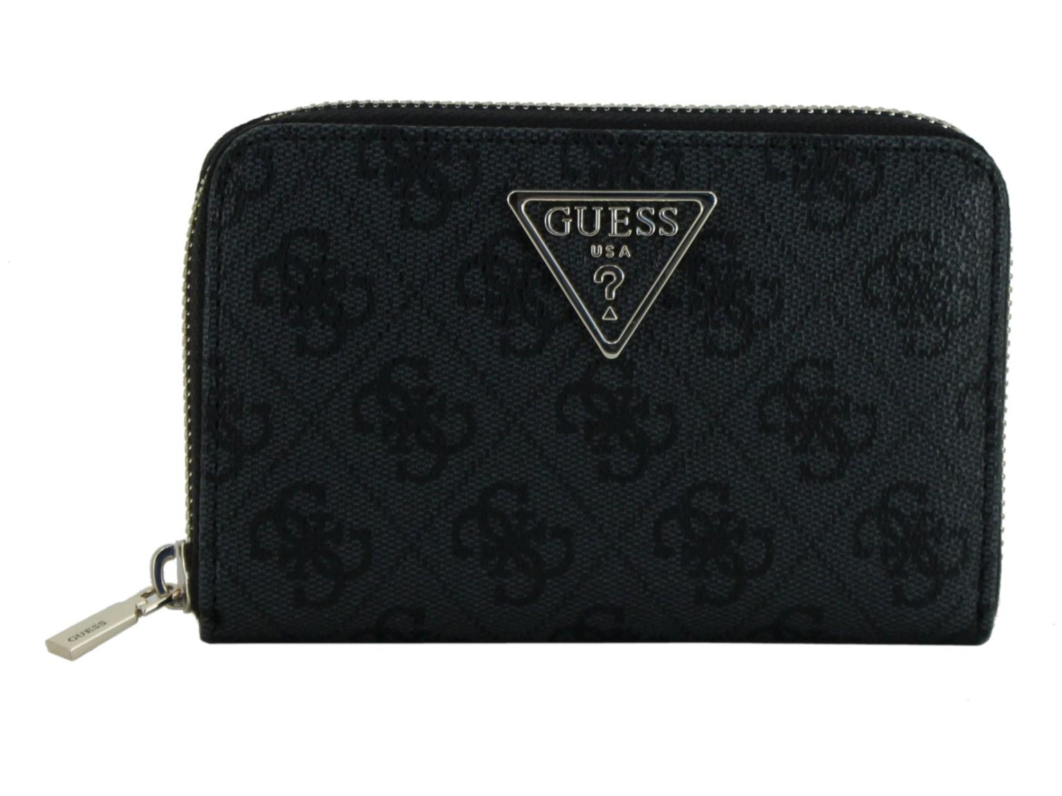 Geldbeutel schwarz grau Guess Laurel SLG Coal Logo