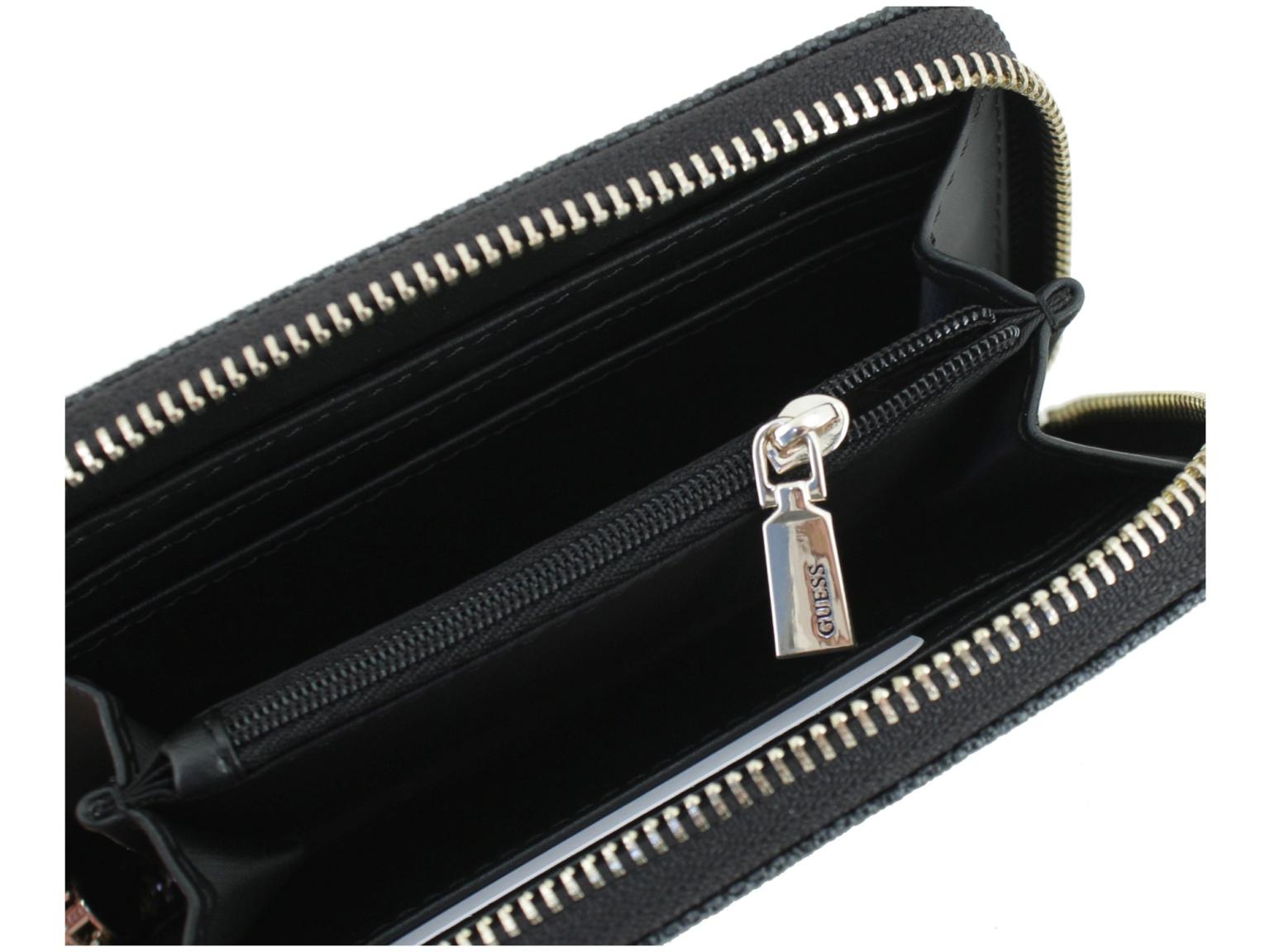 Geldbeutel schwarz grau Guess Laurel SLG Coal Logo