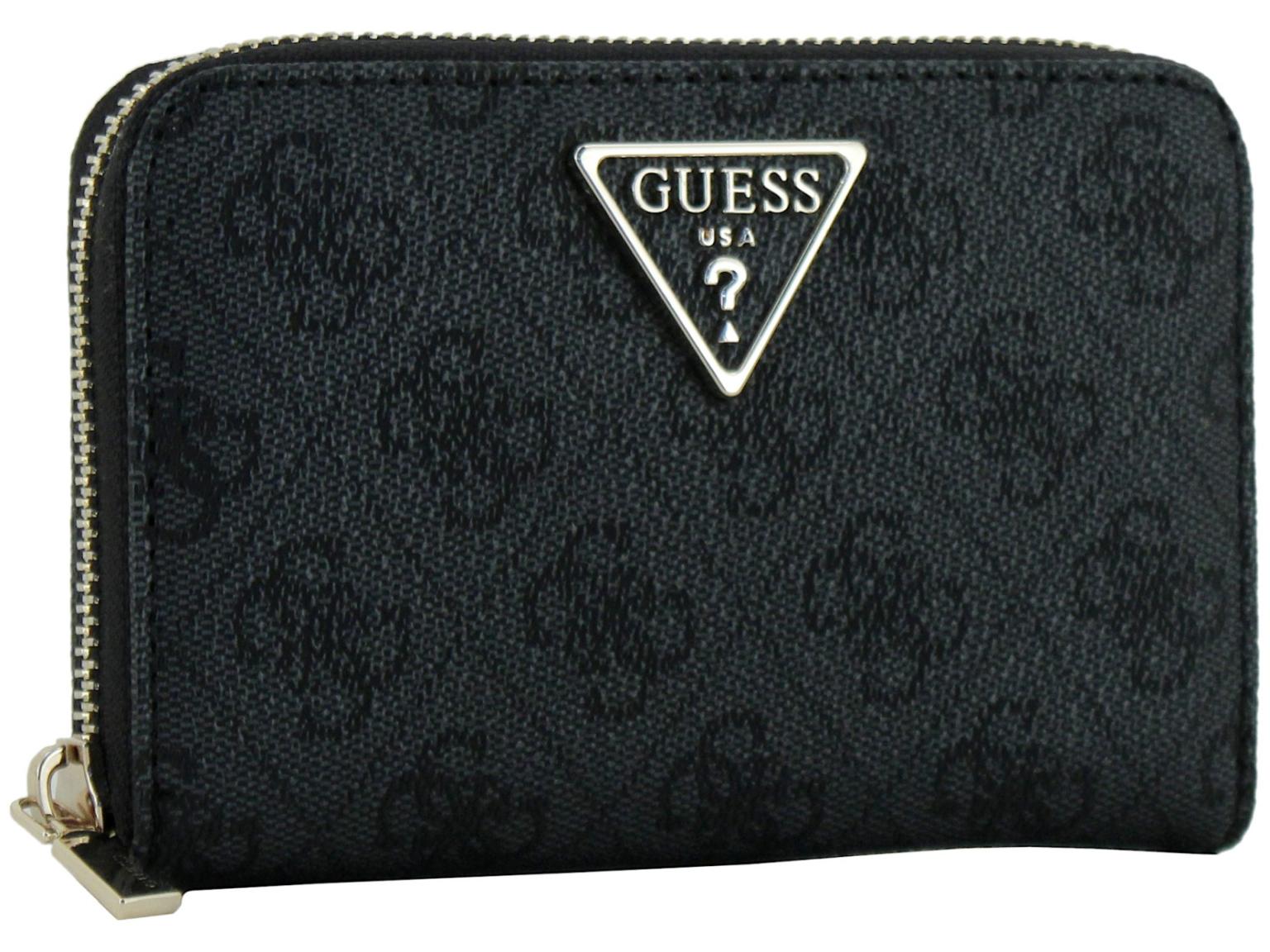 Geldbeutel schwarz grau Guess Laurel SLG Coal Logo