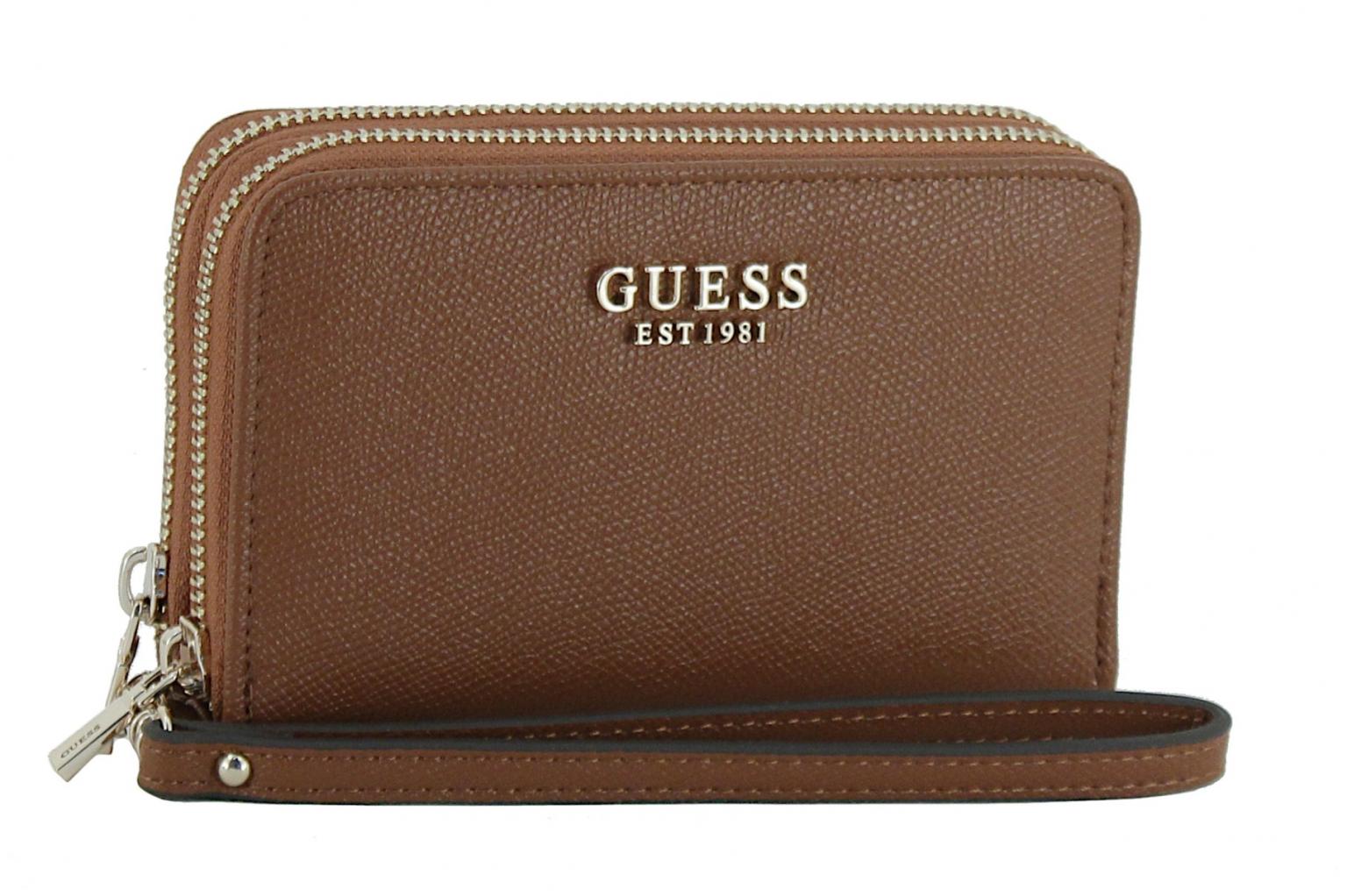 Geldbeutel zweigeteilt Guess Amorette Cognac braun Ziparound