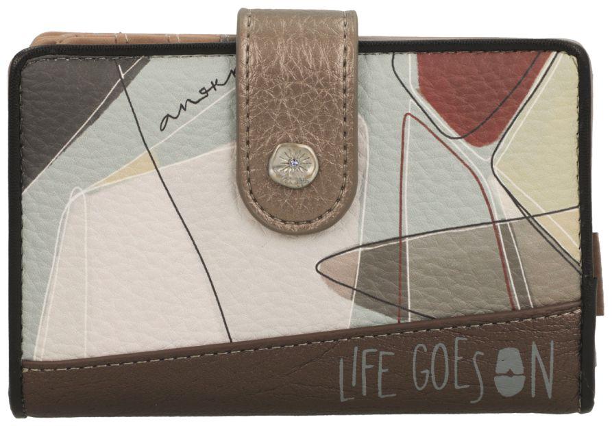 Geldbörse Anekke Sophia hellbeige Metallic Stickerei