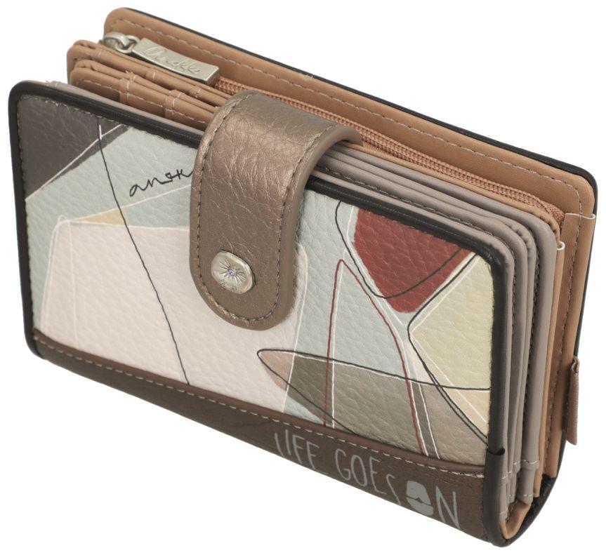 Geldbörse Anekke Sophia hellbeige Metallic Stickerei